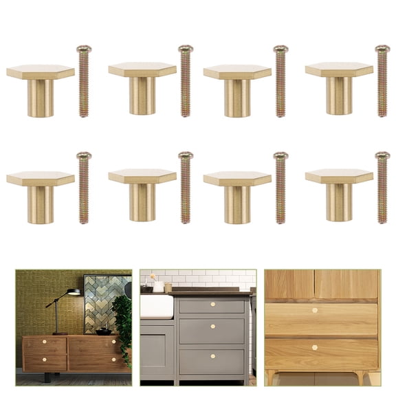 FOMIYES Hexagon Copper Drawer Knobs for Dressers, Easy to Install and Hardware