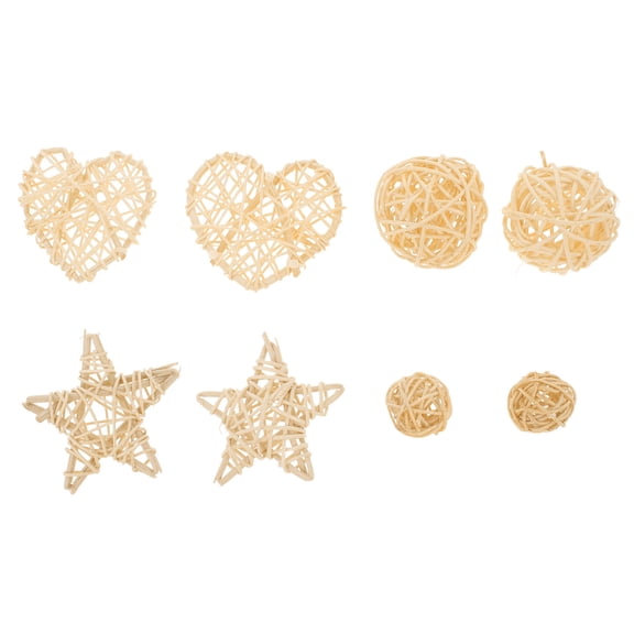 FOMIYES 8pcs Natural Rattan Ball Hamster Chew for Small Pets and Rabbits