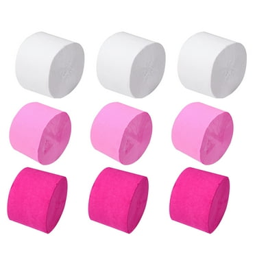FOMIYES 9 Pcs Pink Red White Crepe Paper Roll Crepe Paper Decorations Streamer Paper