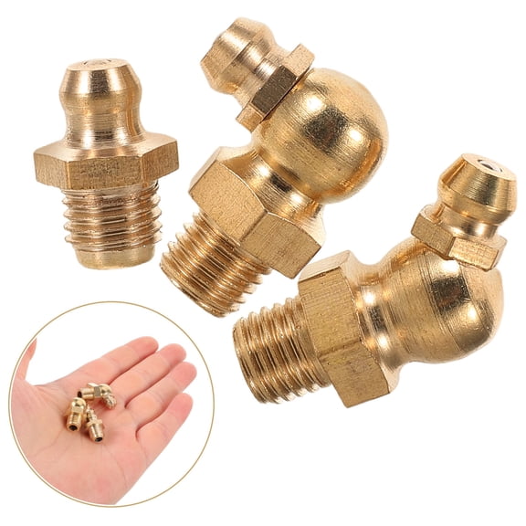 FOMIYES 9Pcs Copper Grease Fittings Kit Hydraulic Grease Coupler for Cars and Excavators