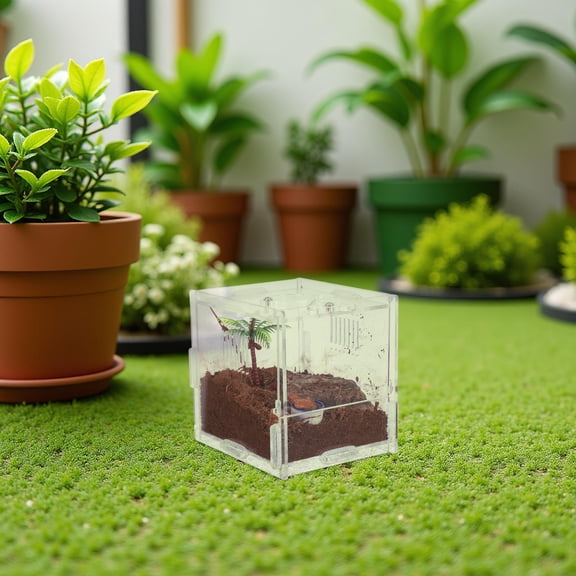 FOMIYES Transparent Acrylic Reptile Terrarium for Feeding and Breeding Small Lizards, Spiders, and Insects