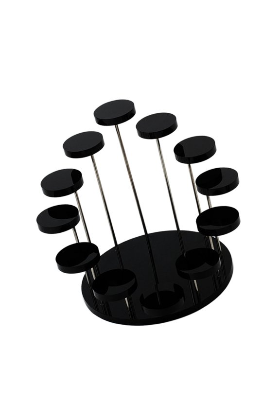 Acrylic Ring Storage Rack in Black for Elegant Display of Rings and Brooches