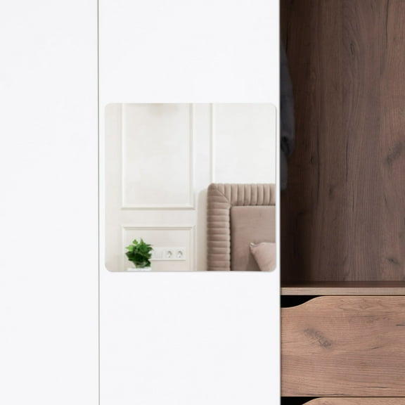 FOMIYES Acrylic Self Adhesive Mirror Tiles for Home Use with Silver Color and Smooth Surface 2 Pieces