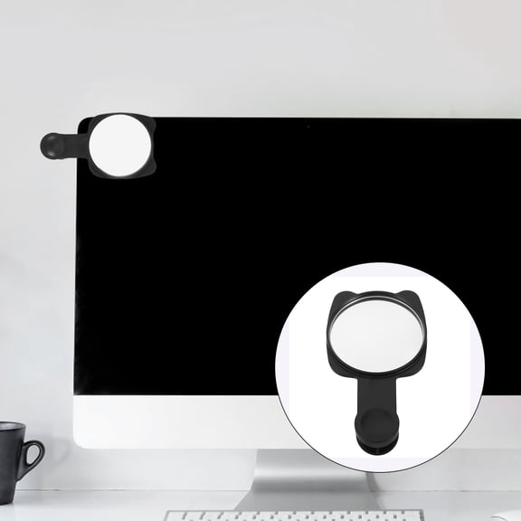 FOMIYES Desk Monitor Mirror Black Clip on for Computer Clear Visibility and Security