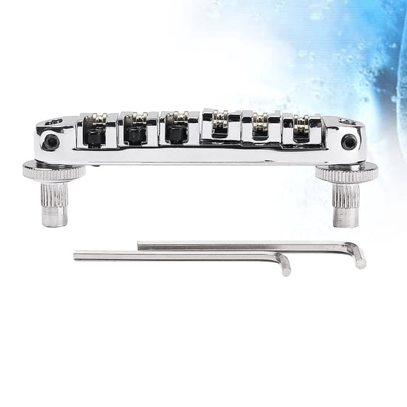 FOMIYES Adjustable Roller Locking Bridge in Plated for Guitar Tremolo Tailpiece Accessories