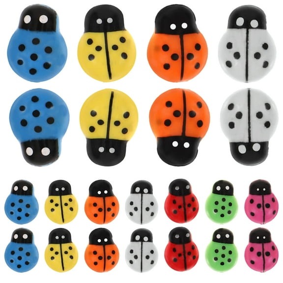 FOMIYES Adorable Mini Ladybug Figures for Crafts Decor Assorted Color Plastic Lightweight Stable Small Size