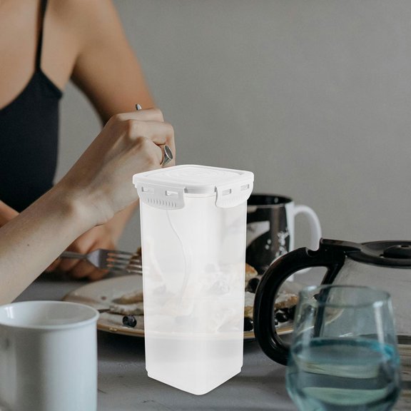 FOMIYES Airtight Yogurt Storage Container White PP Food Storage Box for Beans Grains and Snacks 0.5L