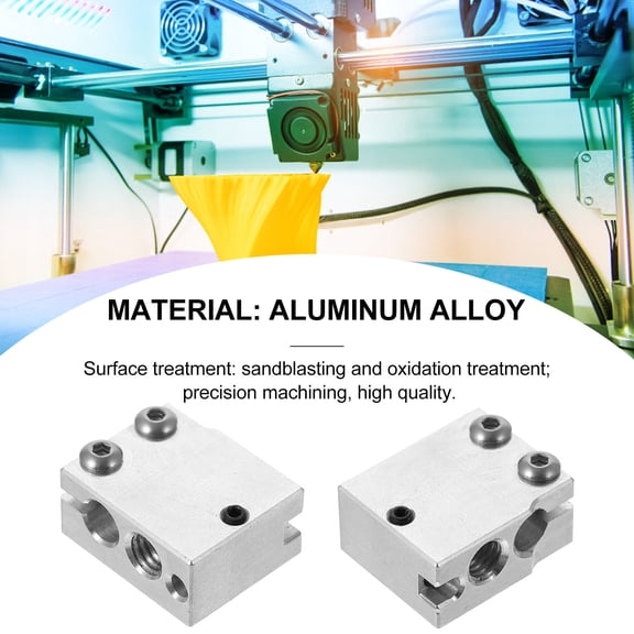 FOMIYES 1Pc Aluminum Alloy Heating Block Plated Silver for 3D Printer Fast Thermal Transfer