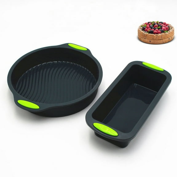FOMIYES 1Set Silicone Mold Set Black Flexible Double Handle Non Slip for Oven Microwave