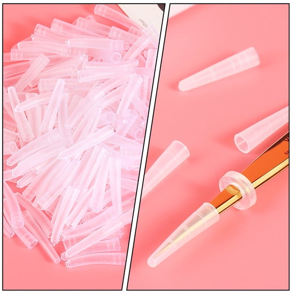 FOMIYES Alasum 1Set White Tweezers Caps Protector for Eyelash Extension Tools Travel Friendly