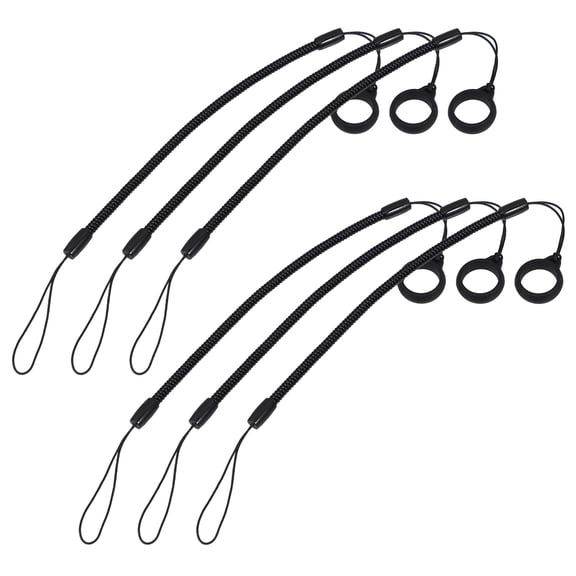 FOMIYES Alasum 6Pcs Office Pen Holder Necklace with Black Silicone and Retractable Ratcheting Cord Design