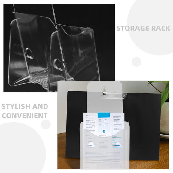 FOMIYES Alasum Desktop Transparent Acrylic Menu Holder and Document Stand for Office and Retail Display