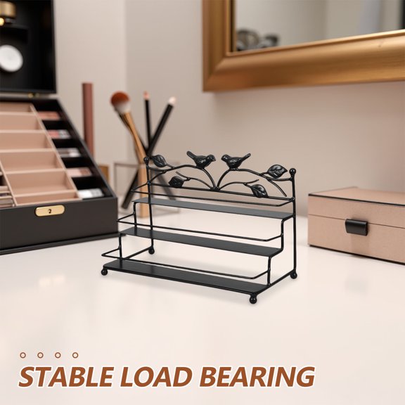 FOMIYES Multitier Black Wire Makeup Organizer for Home Vanity and Bathroom Counter