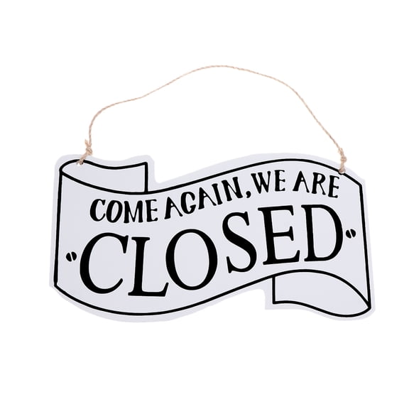 FOMIYES Double Sided Open Closed Sign Door Sign Black Synthetic Material 1Set