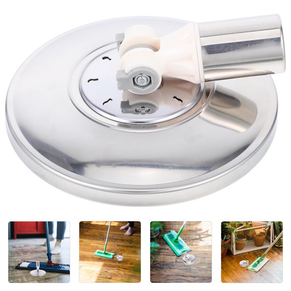 FOMIYES Plated Silver Mop Replacement Base, Stainless Steel, Enhanced Friction, Easy Install