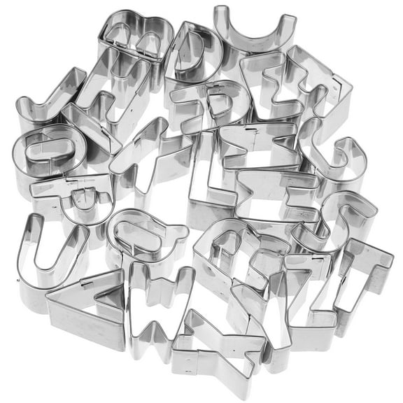 FOMIYES Alphabet Baking Mold Silver 27*3.9in Stainless Steel Reusable for Kitchen Utensil 1Set