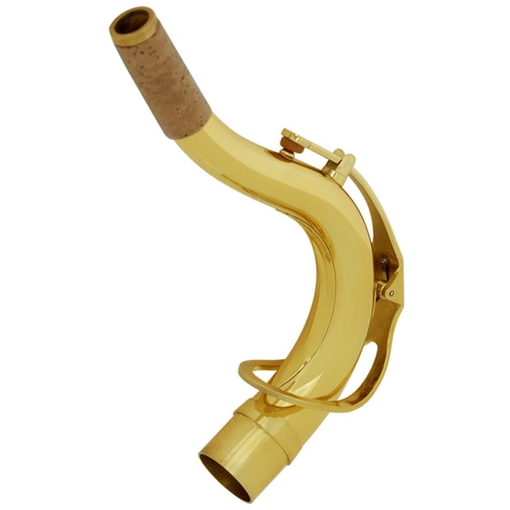 FOMIYES Golden Brass Saxophone Neck Replacement with Bend Design for Optimized Sound Projection