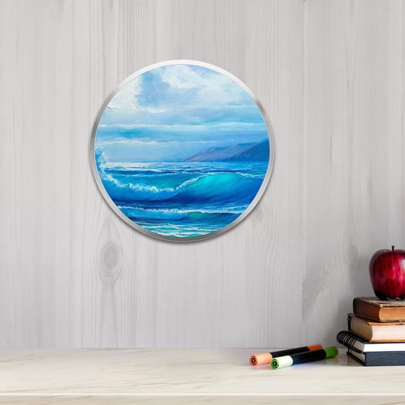 FOMIYES Aluminum Alloy Circular Frame Plated Silver Matte Finish for Wall Decoration with Mounting