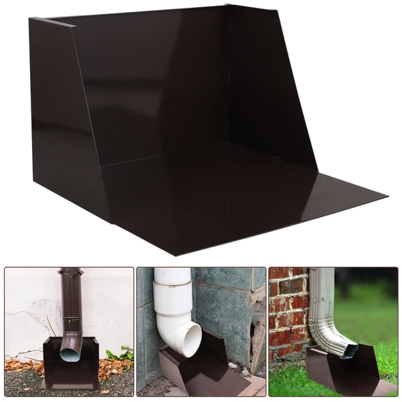 FOMIYES Durable Aluminum Rainwater Collection Tray with Splash Guard for Downspouts