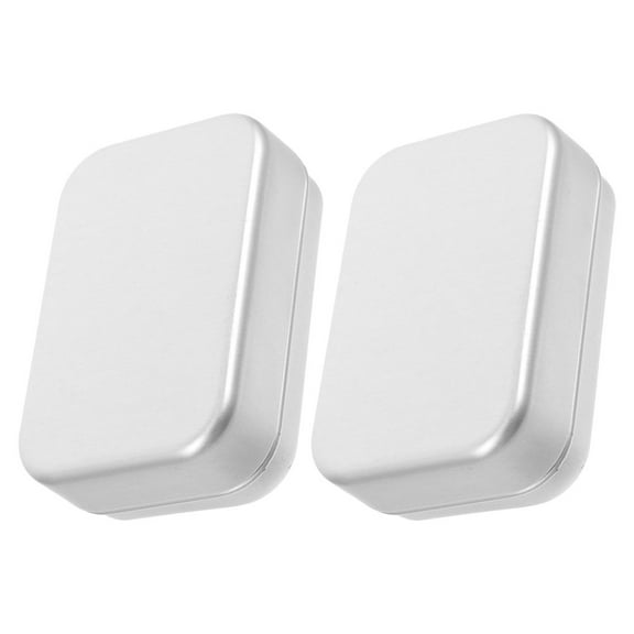 FOMIYES Aluminum Travel Soap Container with Lid and Draining Dish for Storage Use 2 Pieces Silver