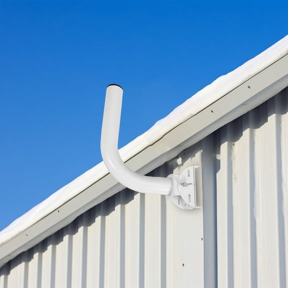 FOMIYES Outdoor Antenna Mast Pole for Wall Mounting, Electronics Pole with White Finish for Exterior Use