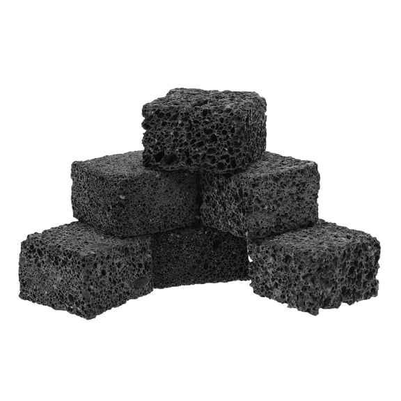 FOMIYES 6 Pieces Black Volcanic Stone Aromatherapy Diffuser, 3cm Square Diffuser Stones for Home Office Decor