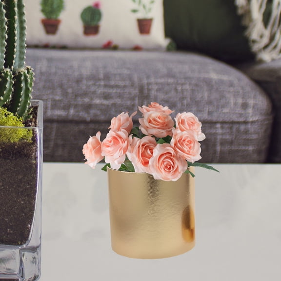 FOMIYES floral buckets Flower Box for Women Golden Packaging Indoor Use Birthday 1Pcs