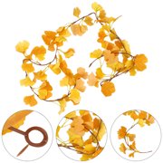 FOMIYES Artificial Ginkgo Leaf Vine Garland for Home Autumn Decor Yellow