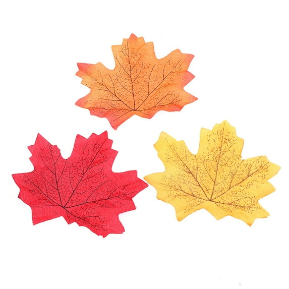 FOMIYES Artificial Color Leaves Autumn Fall Leaf Realistic Design 500Pcs 2.6x3.1x0.04In