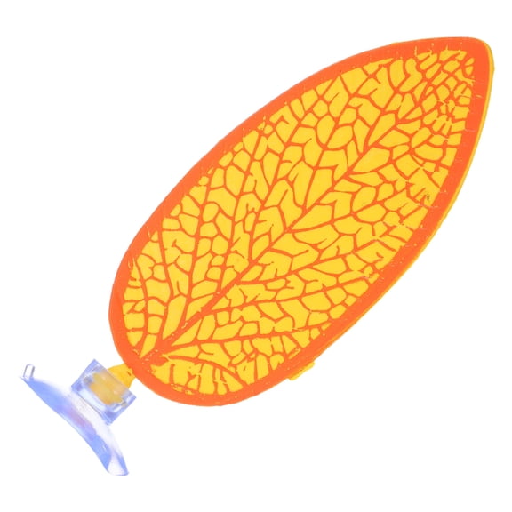FOMIYES Artificial Plant Leaf PVC Yellow Betta Resting Pad for Aquarium