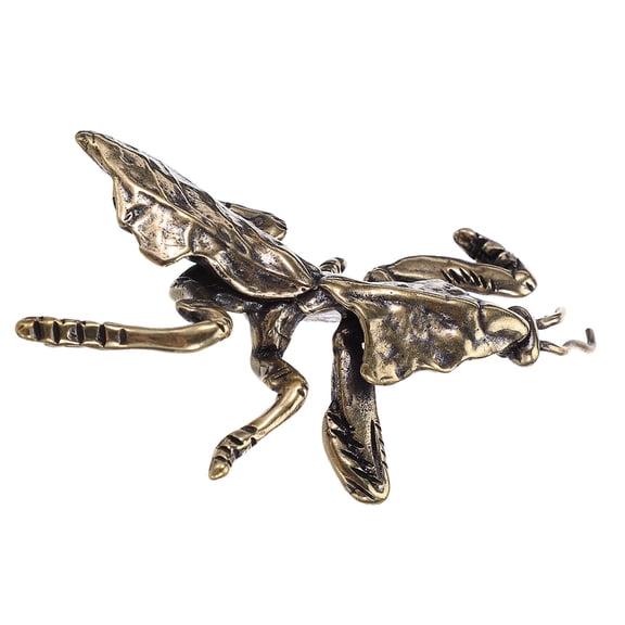 FOMIYES Artistic Brass Praying Mantis Animal Figurine with Retro Finish for Home and Office Display