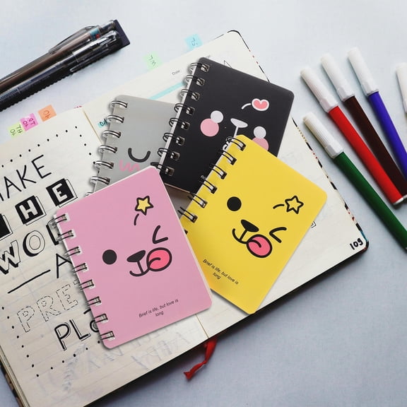 FOMIYES Assorted Color Cartoon Memo Pad Set for Writing with Paper 4 Pcs Mini Note Pads