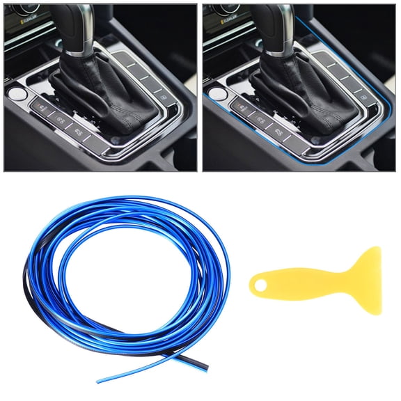 FOMIYES Auto Seal Trim Blue Flexible Car Interior Strip for Decorative Car Moulding 5 Meter Length