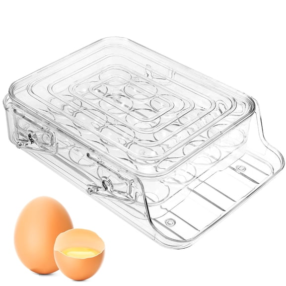 FOMIYES Automatic Transparent Egg Rolling Dispenser Box for Kitchen and Pet Use, 1 Set