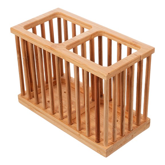 FOMIYES Bamboo Kitchen Cutlery Block Ventilated Hollow Structure for Home
