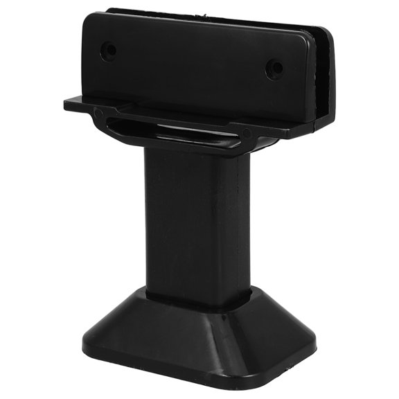 FOMIYES Bathroom Partition Foot Plastic Clamp Bracket Adjustable Black for Public Restroom Use