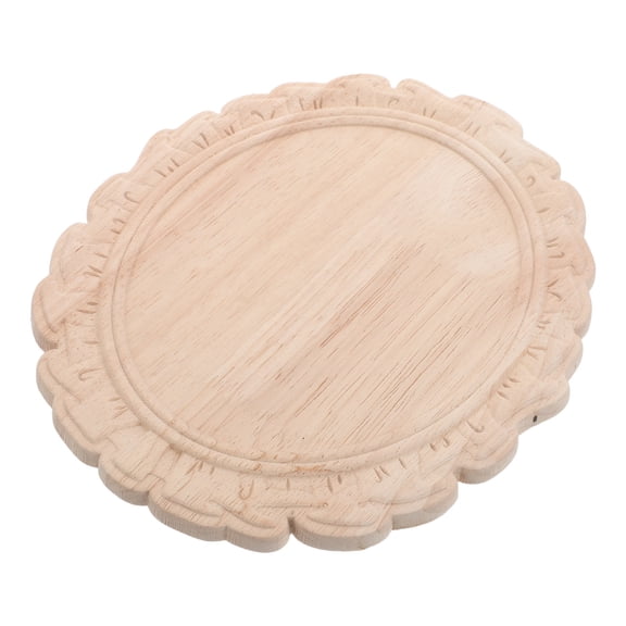 FOMIYES Beige Solid Wood Carved Mirror Frame with Embossed European Style for Bathroom