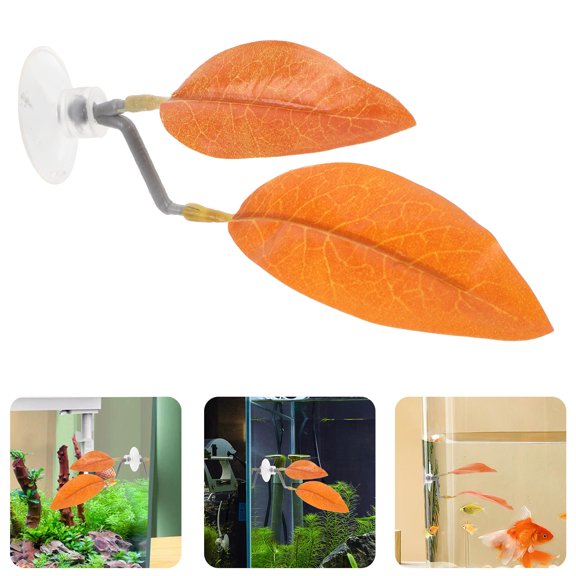 FOMIYES Betta Fish Leaf Pad Orange Plastic Aquarium Accessory for Resting Nesting and Tank Decoration
