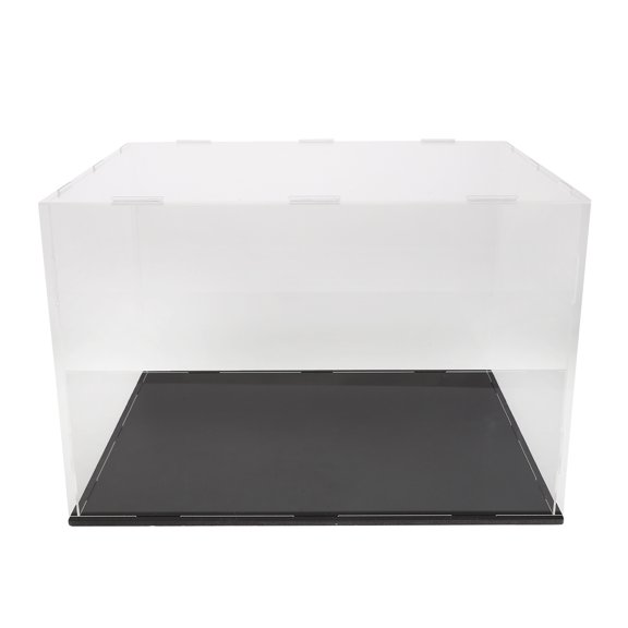 FOMIYES Black Acrylic Baseball Cap Display Box with Clear Dust Protection for Signed Caps