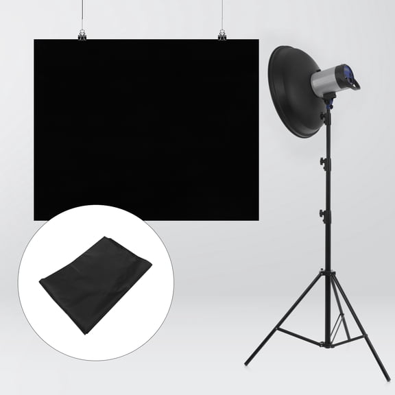 FOMIYES 1Pc Black Backdrop Screen Fabric Wear Resistant Ideal for Photo Studio