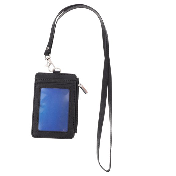 FOMIYES Black Badge Holder with Lanyard for Id Work and Student Cards Lightweight and Portable
