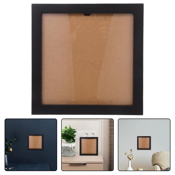 FOMIYES Black Small Display Box Shadow Frame for Pictures and Cds with Practical Protective Material