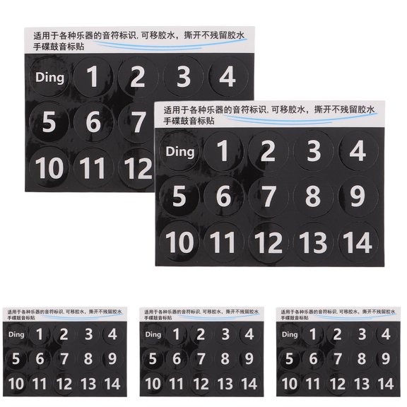 FOMIYES Black Handpan Drum Note Decals for Easy Practice and Clear Visual Scale Guidance