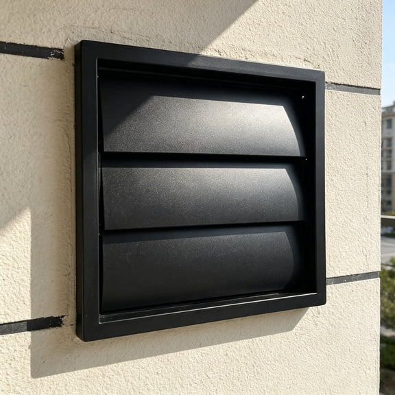 FOMIYES Black Louvered Grille Cover Vent with Adjustable Louvers for Home Bathroom Exhaust and Kitchen Fans