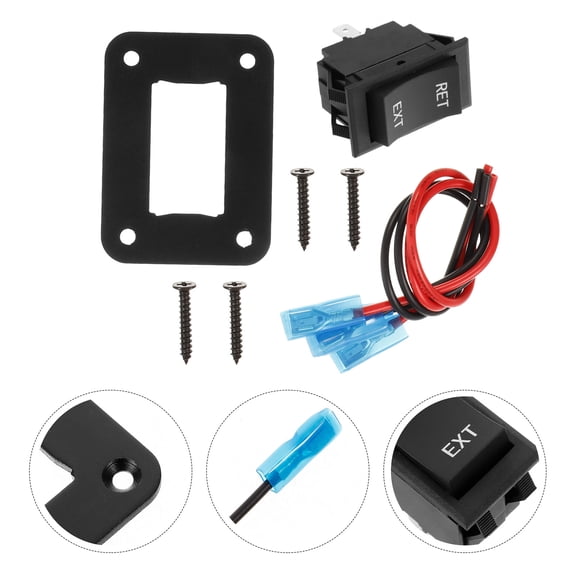 FOMIYES Black Momentary Rocker Switch for Rv Power Stabilizer Jack with 4 Pin Reverse Polarity Control