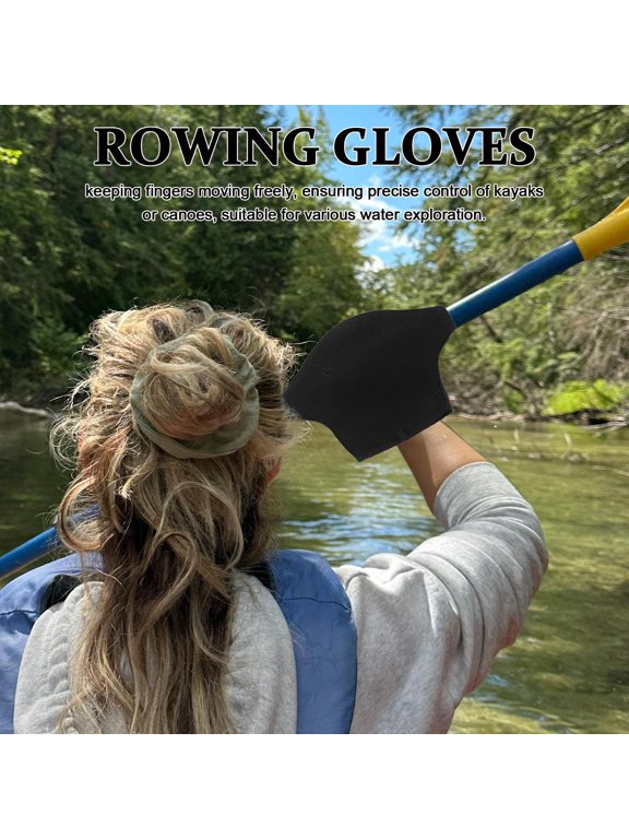 Black Neoprene Paddling Gloves Full Finger for Kayak Paddles