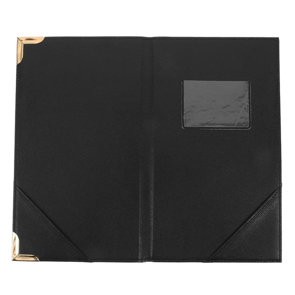 FOMIYES Black Restaurant Menu Binder with Support and Multi-Page Organizer for Home and Commercial Use