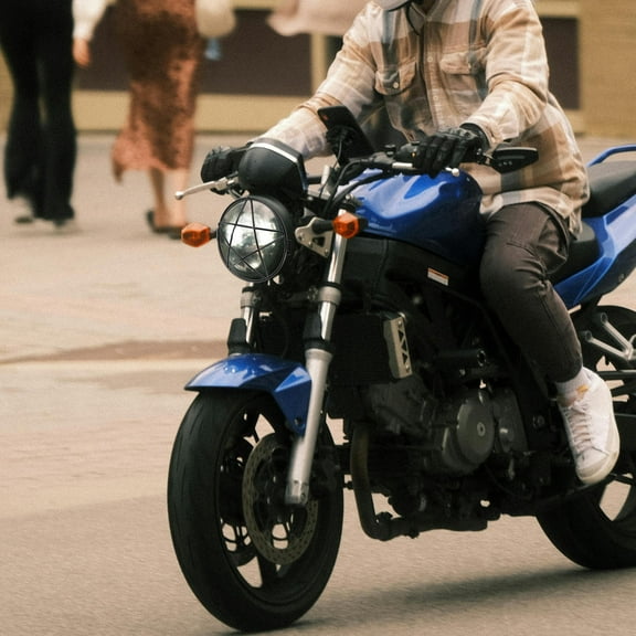 FOMIYES Black Retro Style Headlight Guard for Preventing Cracks on Motorcycle Front Headlight 1Pcs 6.48X6.48X2.75in