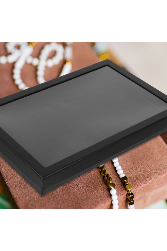 Black Ring Organizer Storage Box with Lid Designed for Travel and Easy Carry