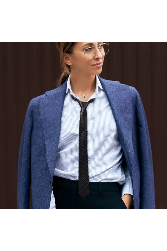 Versatile Black Sequin Necktie for Performance Wedding and Business Use